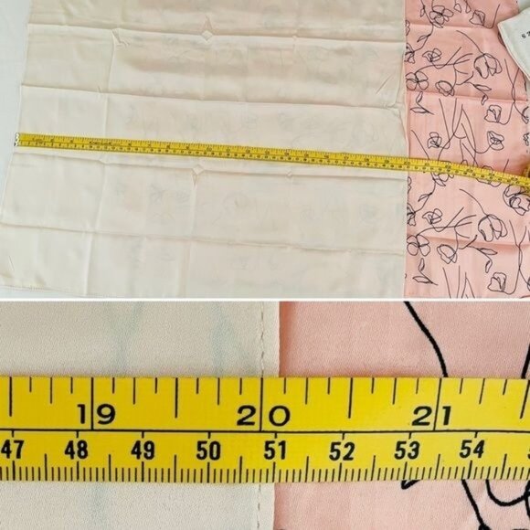 Lark & Ives Minimalist Womens Hair Scarf Bundle Set of Two Pink and Cream 20x20” - Picture 15 of 15